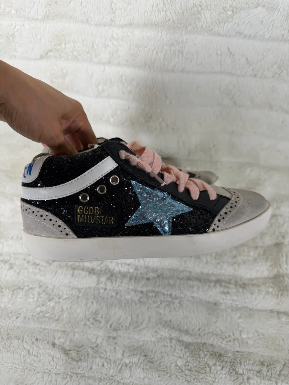 Golden Goose Mid Star 'Black Glitter Iridescent' sneakers Size 36 US 5